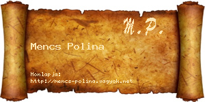 Mencs Polina névjegykártya